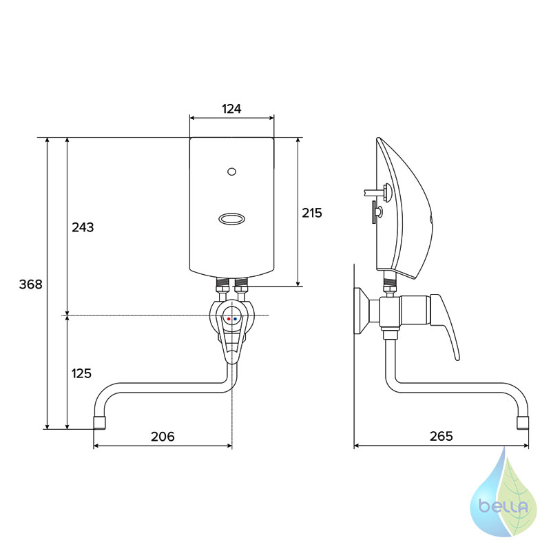 Prietokový ohrievač HAKL PM SET P 3,5kW