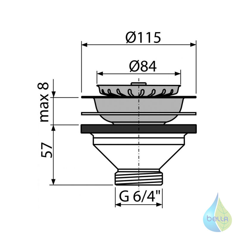 Pileta A37 drezová 115mm