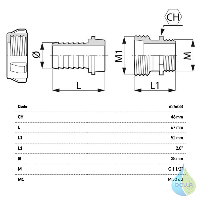 ARAG hadicová prípojka rozoberateľná G6/4" x 38mm
